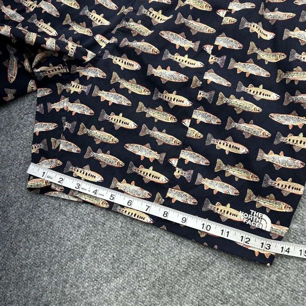 The North Face Fish Print Swim Shorts Mens‎ 2XL Blue Nylon Quick Dry 6